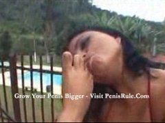 Fuß Fetisch auf der Terrasse ausleben